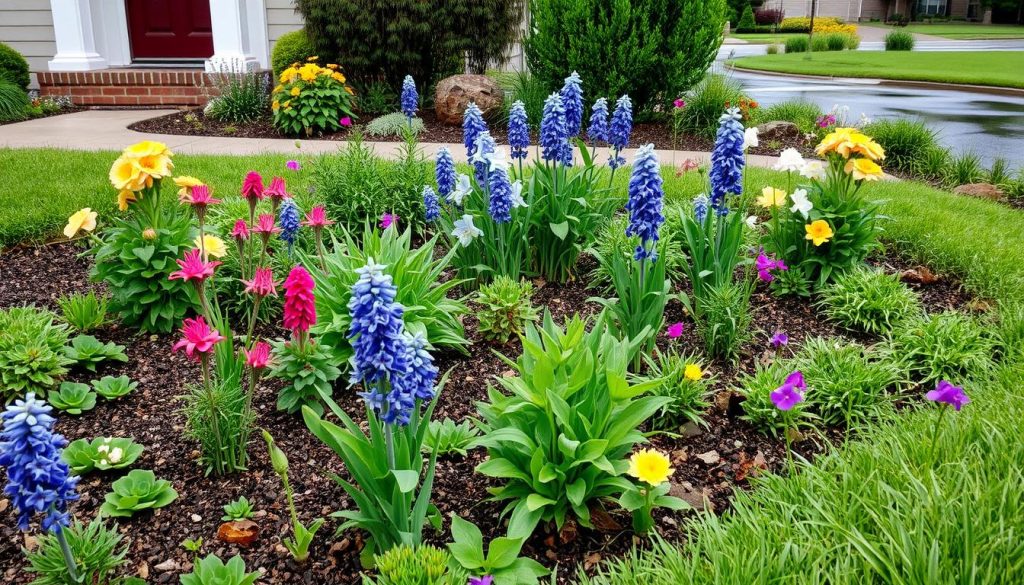Attractive rain garden that manages stormwater while enhancing landscape aesthetics