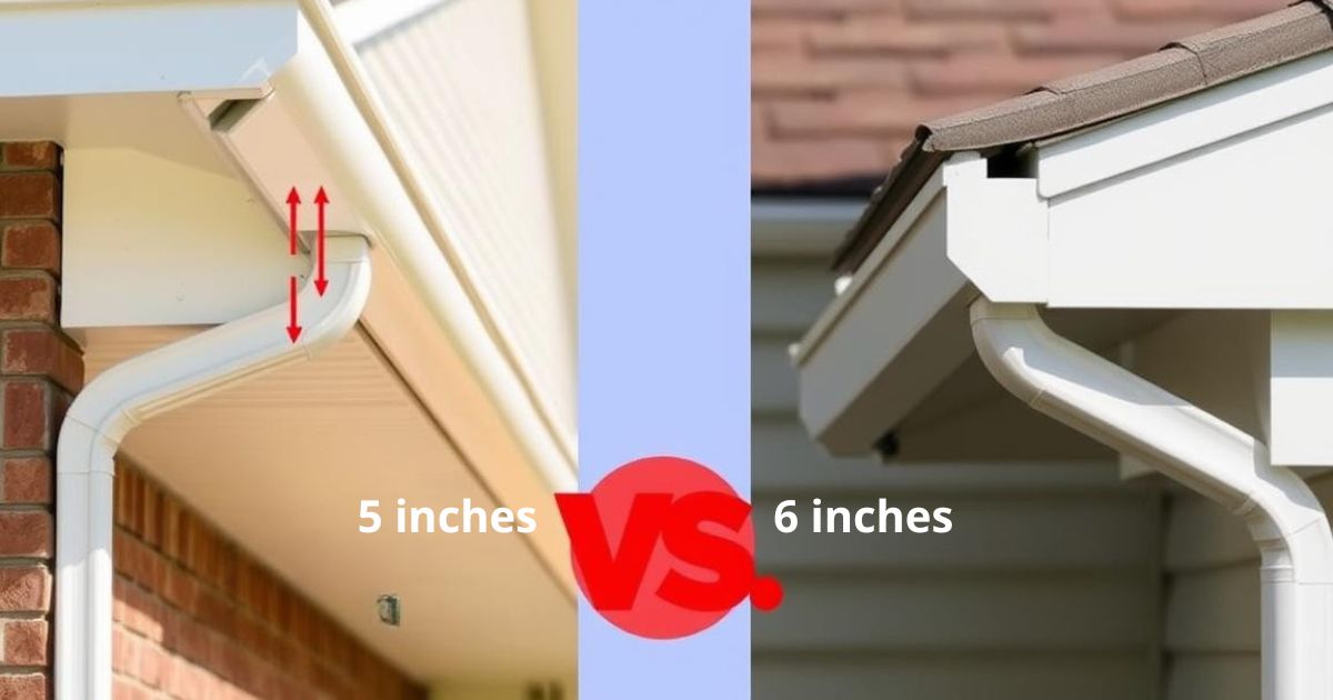 Comparison of different gutter sizes on homes