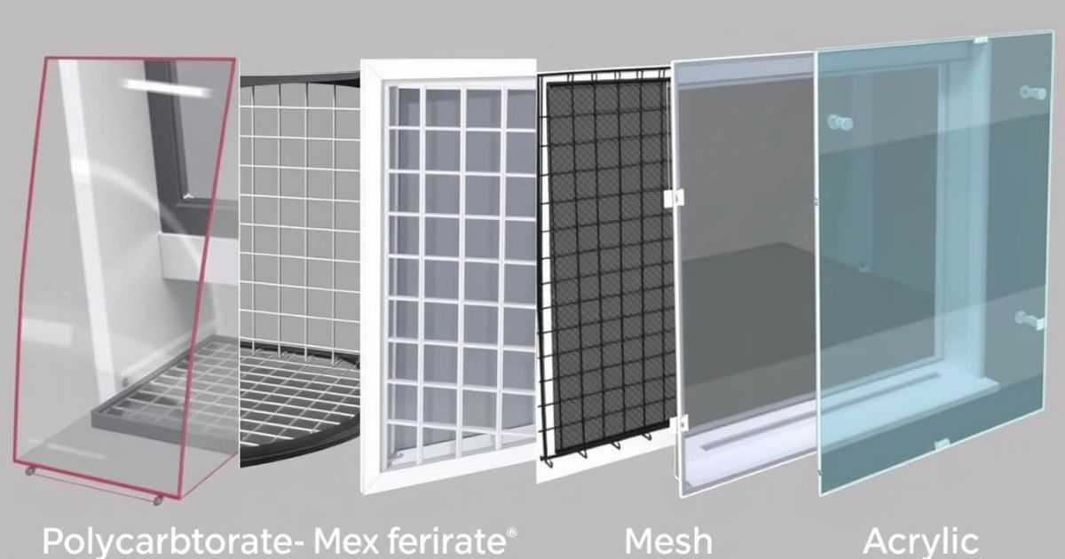 Different types of basement window well covers made from various materials