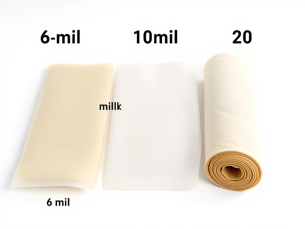 comparison of 6 mil 10 mil and 200 mil vapor barrier materials