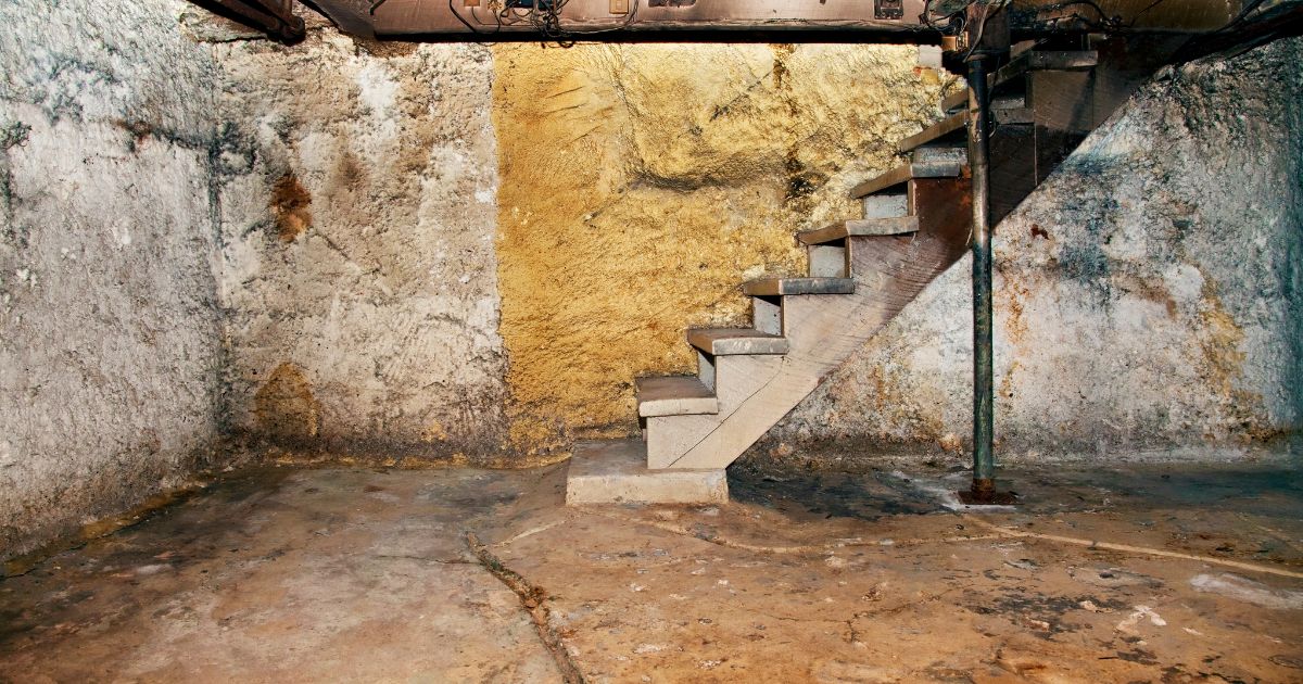 a musty basement due persistent water leaks